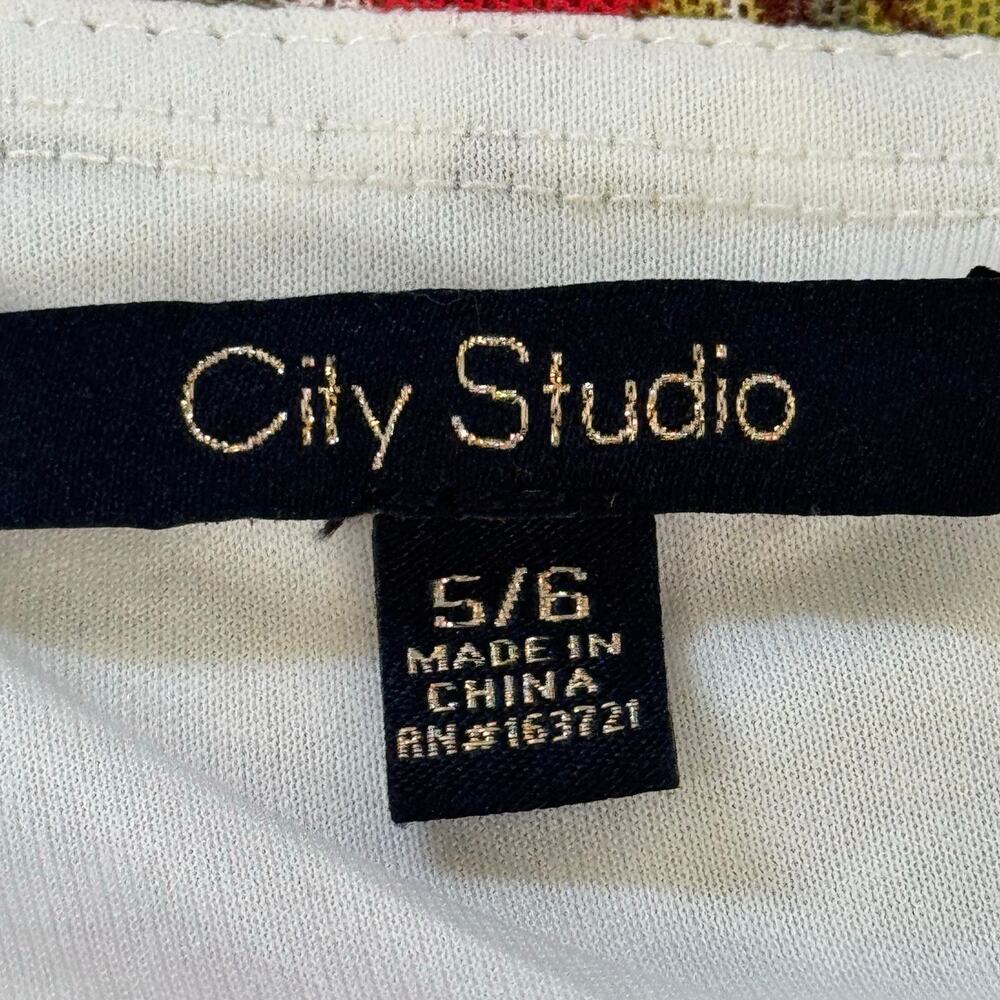 CITY STUDIO FLORAL RUCHED MESH BODYCON DRESS IN CREAM NWT JUNIORS SIZE 5/6 - Picture 12 of 15